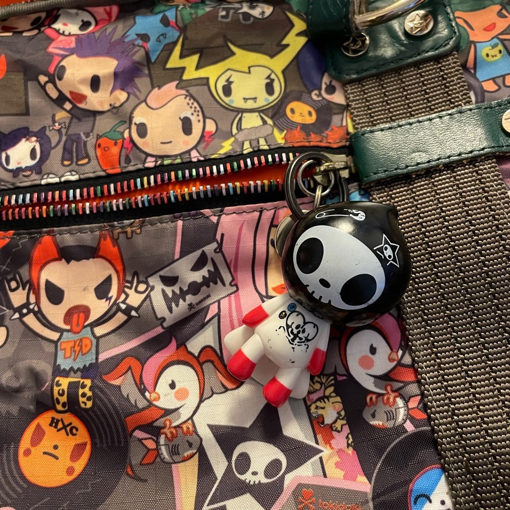Tokidoki Concerto Character Print Shoulder Bag with Olive Green Accents - Picture 4 of 6